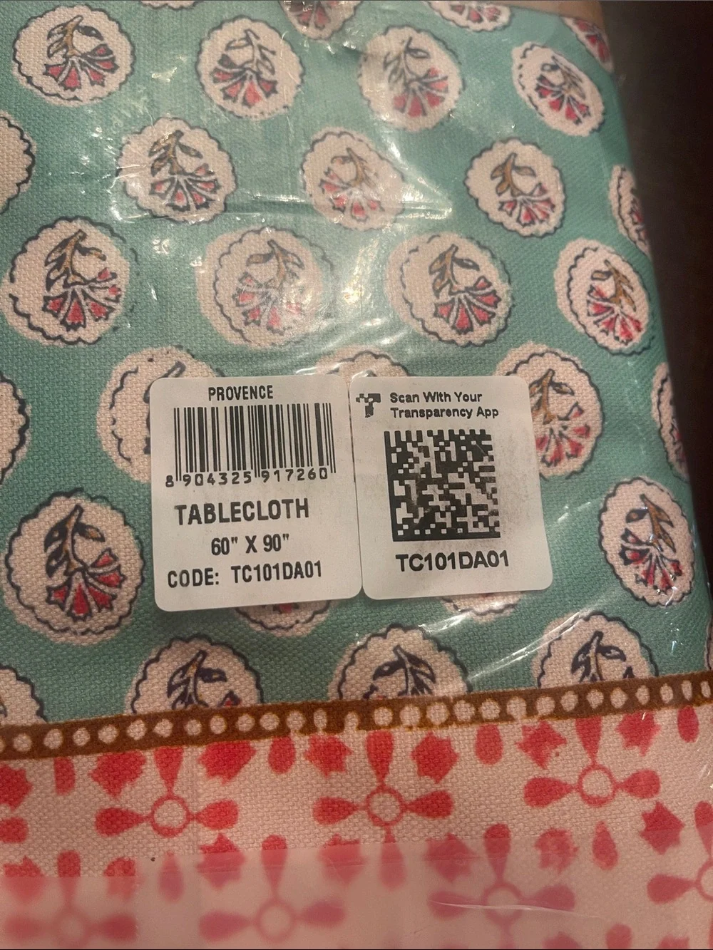 Maison d' Hermine Table Cloth Rectangle Table 100% Cotton 60 x 90 Inches nwt
